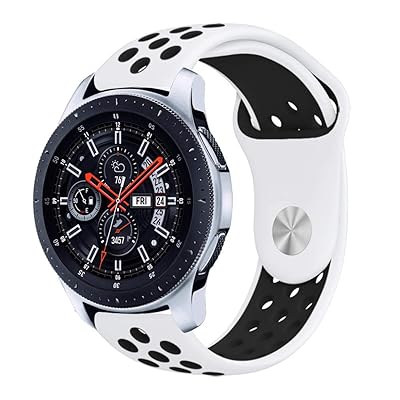 Galaxy Watch 46mm Bands, Gear S3 Bands, KADES 22mm Universal Replacement Strap with Quick Release Pin Compatible for TicWatch Pro/Amazfit Stratos Smart Watch- White/Black
