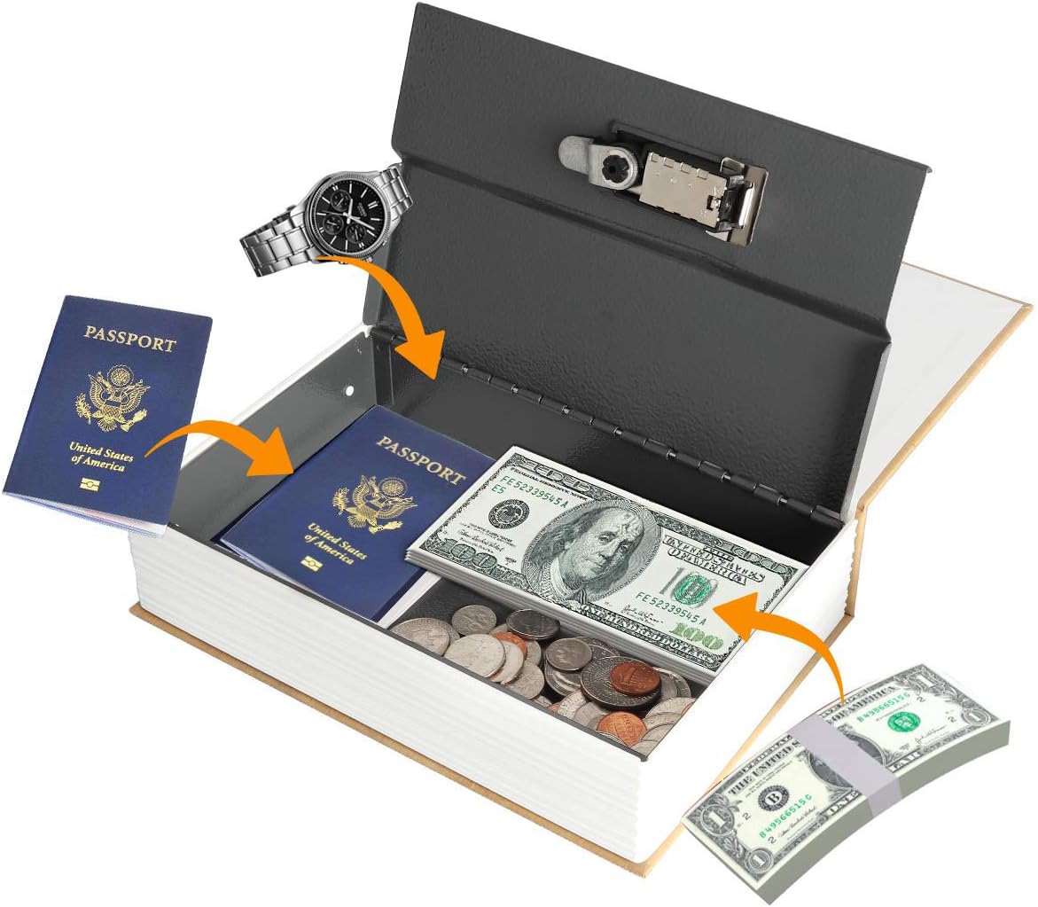 Parrency Diversion Book Safe with Combination Lock, Secrect Hidden Safe Lock Box Large, Medium, Italy, 9 1/2" x 6" x 1 1/3", SBH-M007 - Image 5