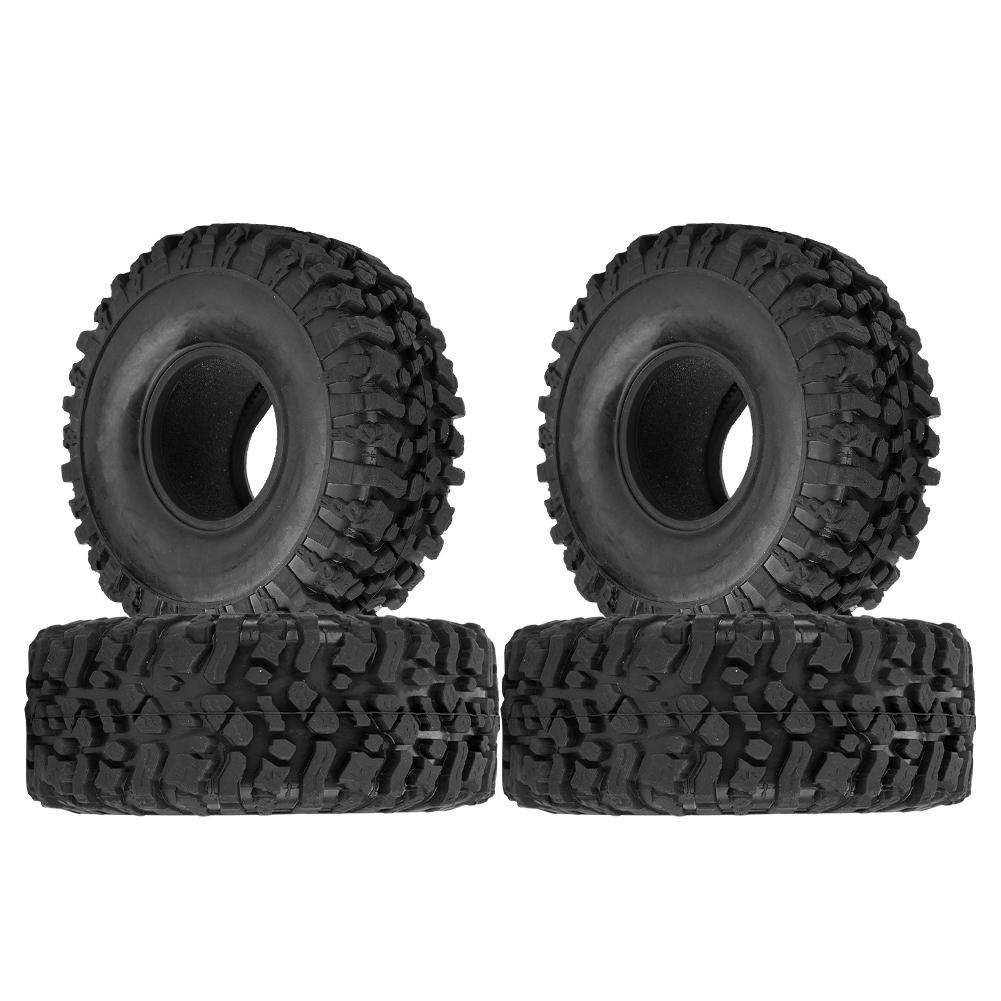 Dilwe 1.9 inch RC Car Tire, 4pcs 45mm RC Crawler Car Rubber Tire Wheel Tyre with Sponge(120mm)
