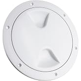 Five Oceans Boat Hatch, Marine Hatch - Boat Access Hatch, Round Inspection Deck Plate Hatch with Detachable Cover for Boat Yacht, UV Resistant ABS White Plastic, 4", 5", 6", 8" Multiple Sizes