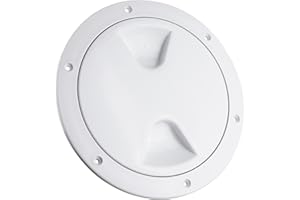 Five Oceans Boat Hatch, Marine Access Hatch, Round Inspection Deck Plate Hatch with Detachable Cover, UV Resistant ABS White 