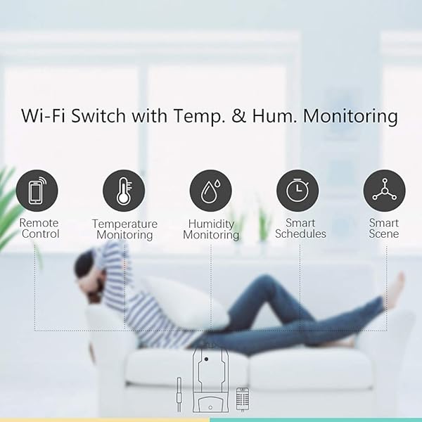 Sono FF TH16 Smart Switch WiFi WiFi Control Inalmbrico Temperatura Humedad Inalmbrico Equipo de automatizacin domstico compatible con Alexa Google Home Nest