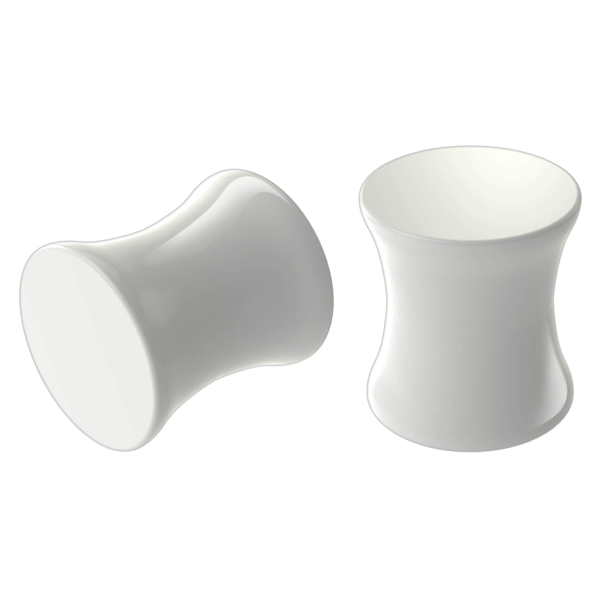 2pc 0g 8mm White Acrylic Double Flare Ear Plugs Piercing Zero Gauge Big Cool Earrings Stretchers Kit