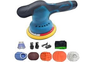 BYCZONE Cordless Buffer Polisher, 6 Inch Portable Polisher with 2Pack 12V Lithium Battery, 6 Variable Speed 2500-5000RPM Polishing 2023NEW Perfect for Car Detailing/Polishing/Waxing