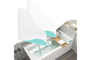 Fanslgeolsy Shower Splash Guard, Splash Guard for Bathtub, Shower Water Guard with Adjustable Silicone Base, Large Water Barrier, Frosted Acrylic & Silicone Base, for Tub, Sinks, Washbasin –11in×11in