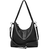 MFFOR Genuine Leather Hobo Bags, Tote Bag for Women, Slouchy Shoulder Purse, Crossbody Handbags with Removable Strap