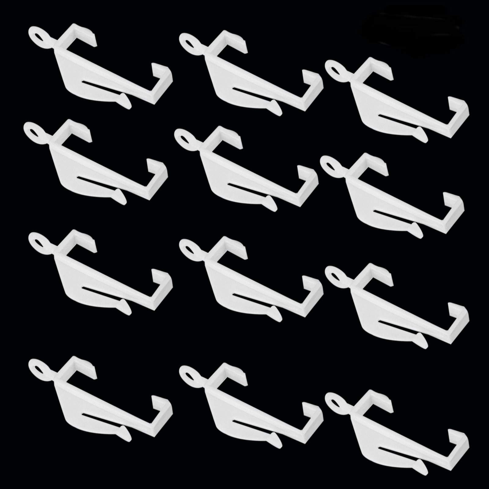 OLaiXin 50 PCS Curtain Track Hooks Gliders Plastic White for Old Tracks Rail With Sturdy Grip