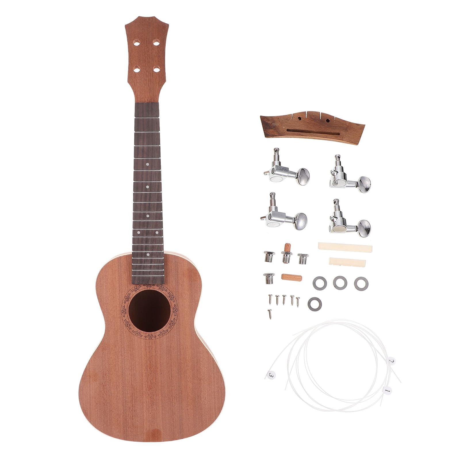 Photo 1 of ibasenice DIY Ukulele Kit, 23 Inch Ukulele Diy Graffiti Kit Baritone Artist Guitar Acoustic Guitar
