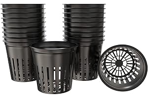 AQSXO 2 Inch Plastic Net Cups, Pots Plant Containers, for Hydroponics Aquaponics Orchids, 50 Pcs Black.
