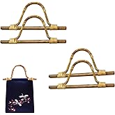 TTFdacai 4 Pcs D-Shaped Purse Handles Replacement Wooden Bag Handle Handbag Handles Replacement for DIY Handmade Crochet Bag Handbag Purse Handle, 11 Inch