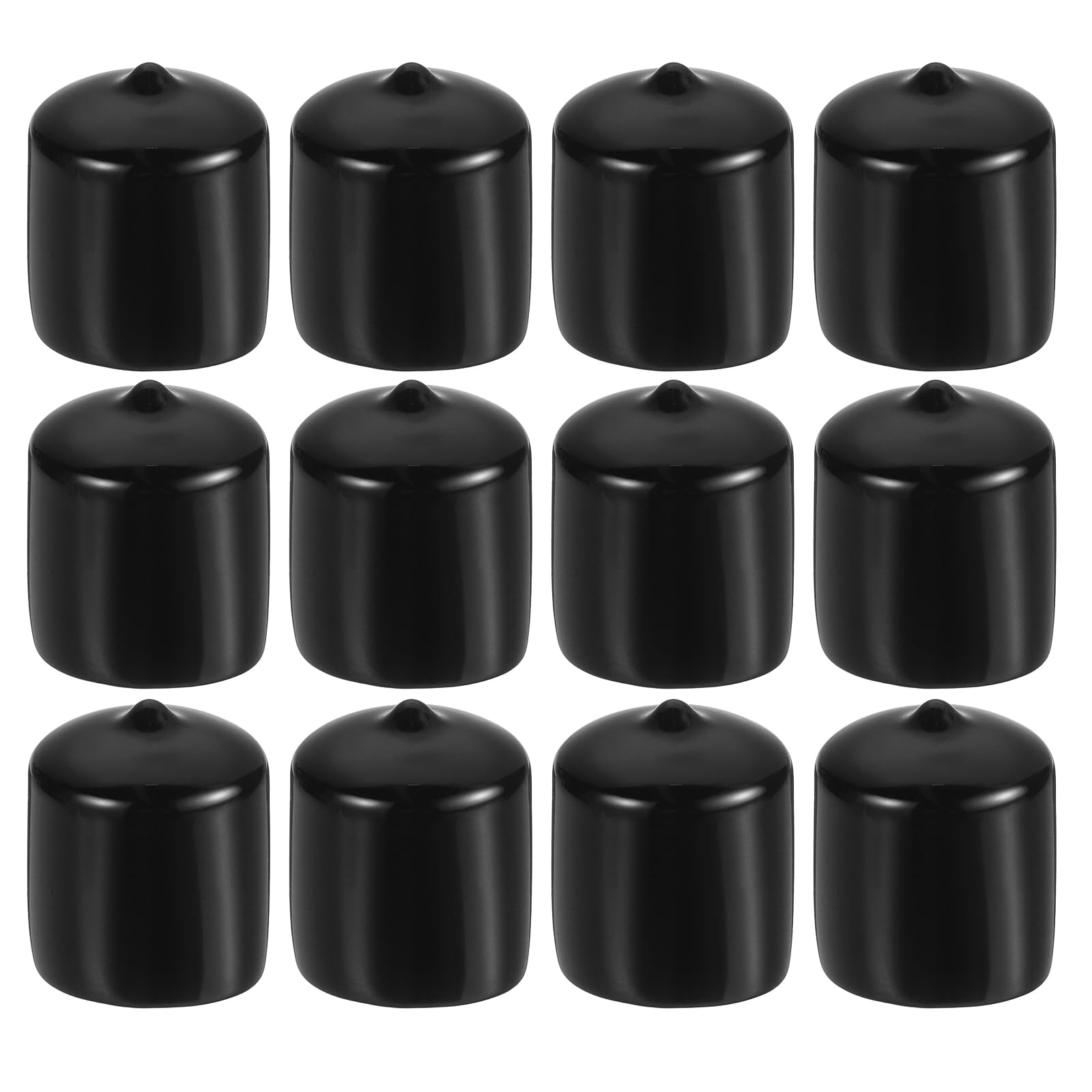 Photo 1 of PATIKIL 1 1/4" ID Round Rubber End Caps, 12 Pcs Rubber Bolt Covers Caps PVC Rubber Screw Covers Flexible Screw Thread Protector Caps for Metal Tube Rod Bolt, Black