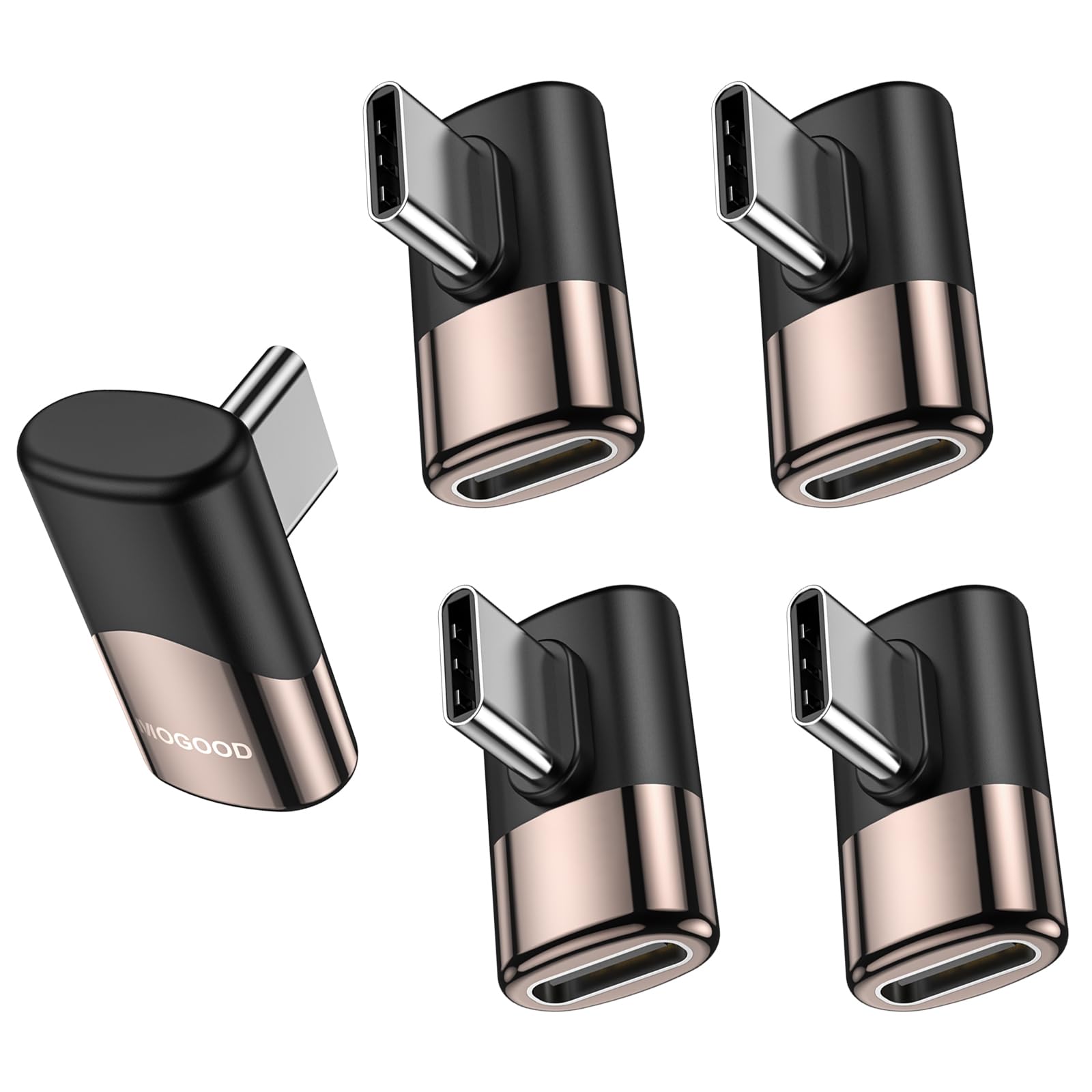 MOGOOD USB C Right Angle USB C Extender Right angle USB C Adapter USB Type C Thunderbolt Extender for steam deck accessories,MacBook Pro,iPad Pro,Tablet,Phones,Nintendo Switch etc 5 Pack