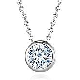 YQWHKJ 925 Sterling Silver Moissanite Necklace for Women, D Color Clarity Pendant GRA Certified White Gold Perfect Jewelry Gifts for Christmas Birthday Mothers Day