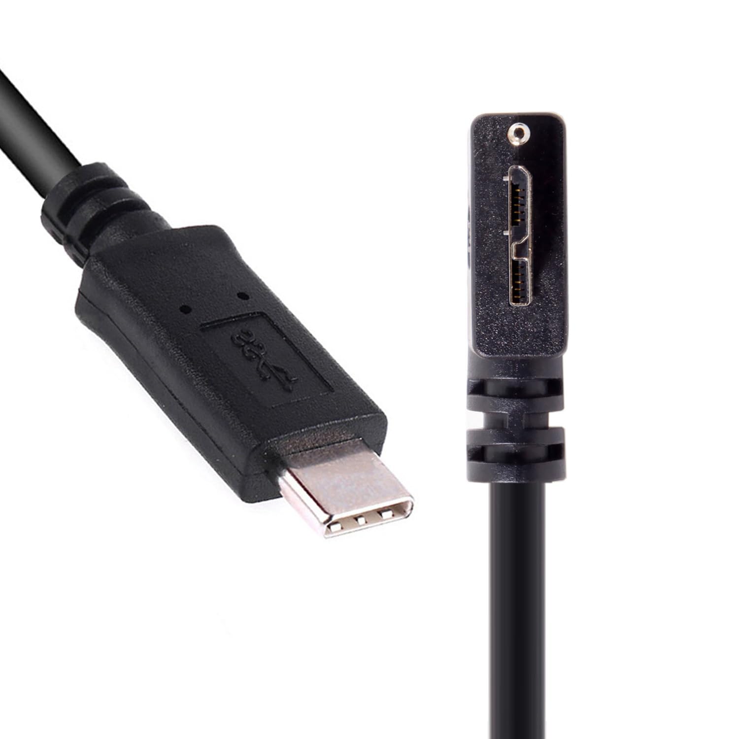 CY Cable 5Gbps USB-C Type-C Host to Micro USB3.0 Screw Mount 90 Degree Right Angled for Industrial Camera Storage
