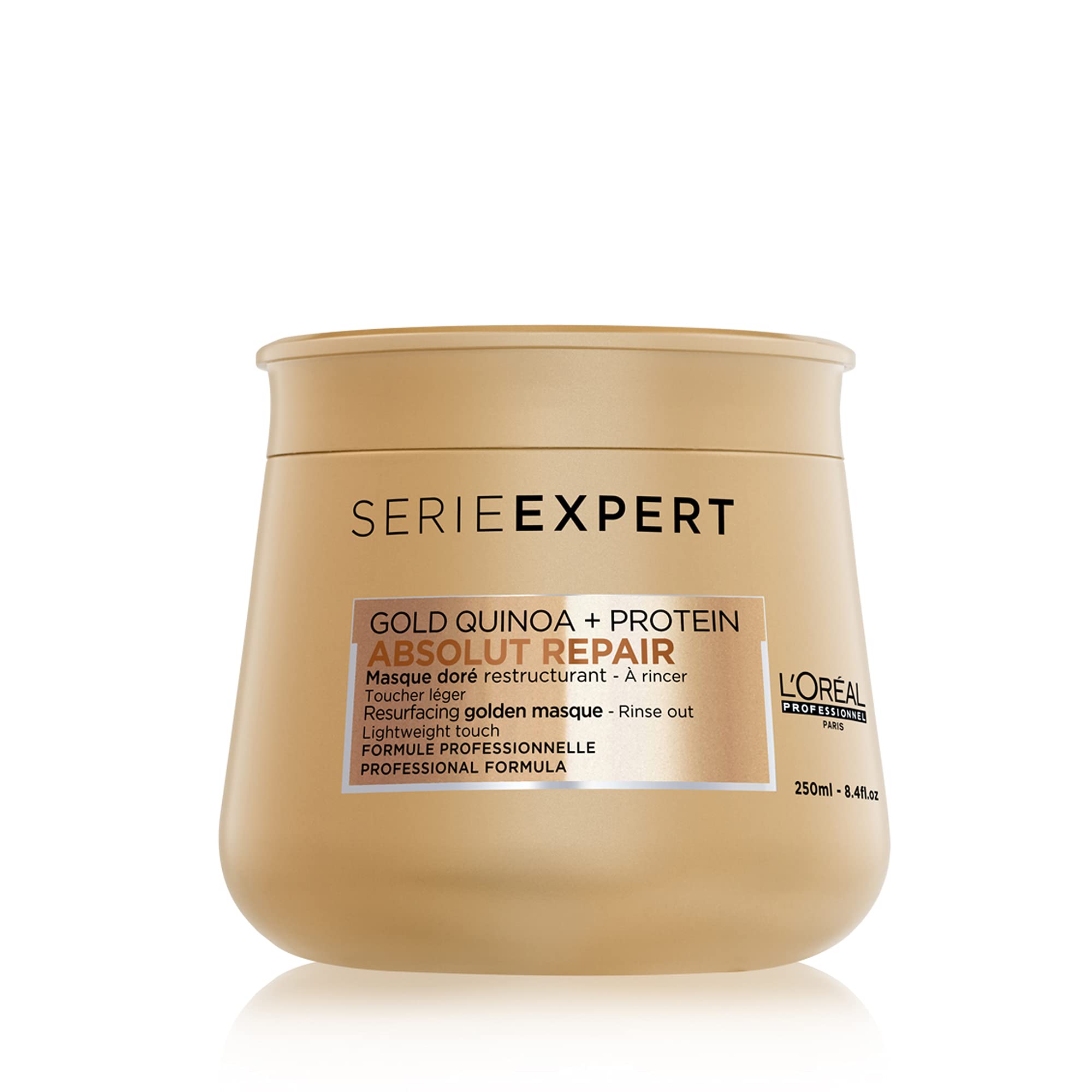 L’Oréal Professionnel | Golden Lightweight Mask, With Protein And Gold Quinoa for Fine-Medium Dry And Damaged Hair, Serie Expert Absolut Repair, 250 ml