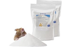 JFWOD Hamster Bath Sand, 15.4lb Dust Free Desert Sand or Potty Litter Sand for Hamster Chinchillas Gerbil Syrian Mice Small Animals(White)