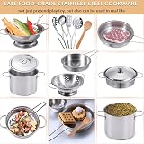 GOLCUGYJH Stainless Steel Pretend Cooking Utensils Set for Kids view 2