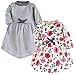 Touched by Nature Girls, Toddler, Baby and Womens Organic Cotton Short-Sleeve and Long-Sleeve Dresses, Garden Floral Long Sleeve, 0-3 Months