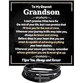 LEONADORA Grandson Cross Bracelet From Grandma Grandpa, Grandson Gifts From Nana Papa, Men Bracelet From Grandfather Grandmother for Graduation Birthday Christmas