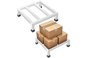 AIHSUMC 2 Pack Dunnage Rack, 12”x 12” Commercial Food Floor Rack 3.9" Off the Floor Stainless Steel Pallet Racks 1000 lbs Cap