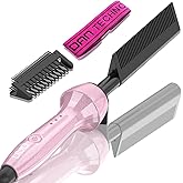 Dan 500℉ hot Comb,Hot Comb for Black Women Hair,HotComb Electric for Wigs,Pressing Comb for African American Hair,Dual Voltage, Temperatures Adjustable,60 Min Auto Shut Off, (Pink)