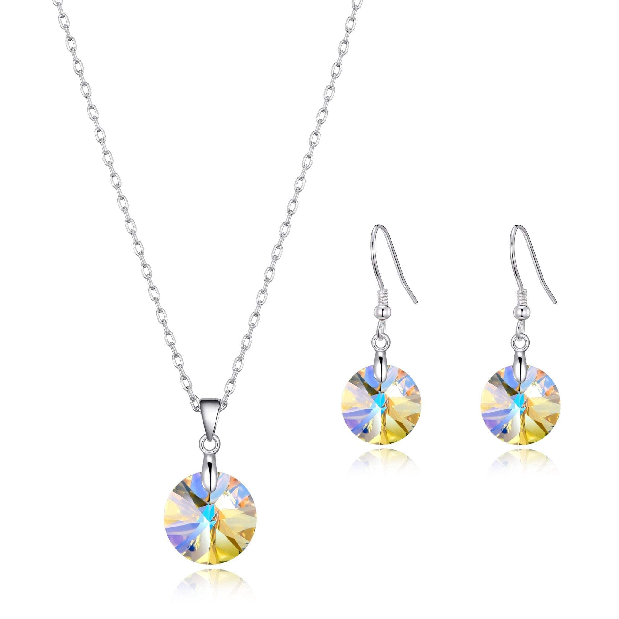 Philip Jones Sterling Silver Aurora Borealis Set Created with Zircondia® Crystals