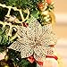 SATINIOR 20 Pieces Glitter Christmas Tree Ornaments Artificial Wedding Christmas Poinsettia Flowers for Festival Decoration (Silver)