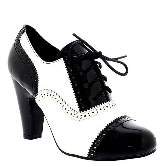 Viva Damen Mid Blockabsatz Schnürsenkel Abend Arbeit Mary Jane Stiefeletten