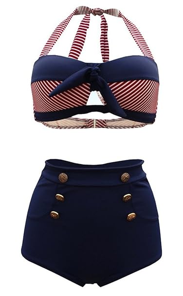 Tailloday Damen Bunt Bikini-Sets mit Hoher Taille S-3XL