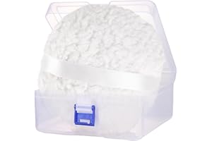 W M G WEMEGA Powder Puff, 6'' Body Powder Puff and Container,Fluffy Soft Extra Large Powder Puff for Body Powder,White
