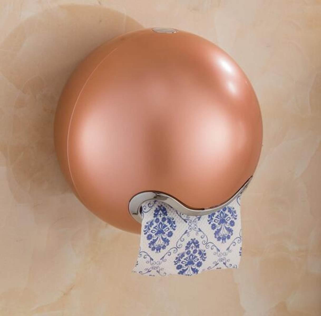 XGMSD Creative Waterproof Toilet Tissue Box Toilet Roll Paper Box Bathroom Plastic Toilet Paper Box Drawer Box Punch Free Punch,Rosegold