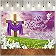 LTLYH 7x5ft Easter Jesus Backdrop Banner - Jesus He is Risen Resurrection Background for Easter Day Celebration Party Decor
