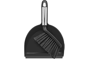 NACENA Mini Broom and Dustpan Set, Small Dust Pan and Brush Set with Handle Dustpan Teeth for Cleaning Hair Suitable for Offi