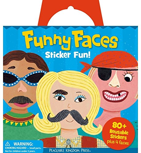 Peaceable Kingdom Sticker Fun! Funny Faces Reusable Sticker Tote