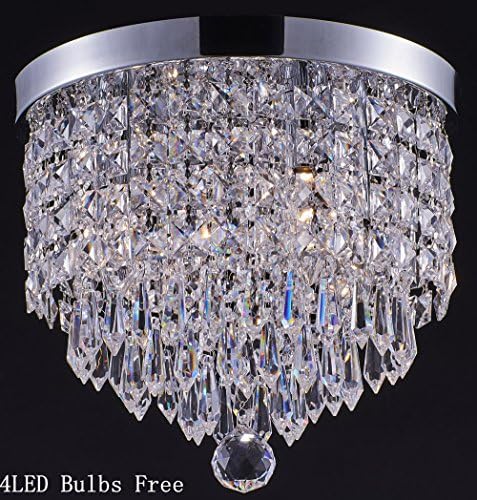 Smart Lighting-Shupregu 3-light, modern Crystal Chandelier, Ceiling Light, Mini Style Light for Hallway, Bedroom, Kitchen, W11.81×H9.85 Inches, Dimmer LED Bulbs Included