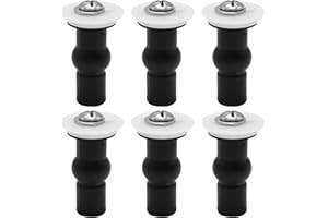 DUZFOREI 6Pcs Toilet Seat Hinge Bolts Screw, Universal Toilet Seat Fixed Screws, Expanding Rubber Top Nuts Screw Fixings Fit 