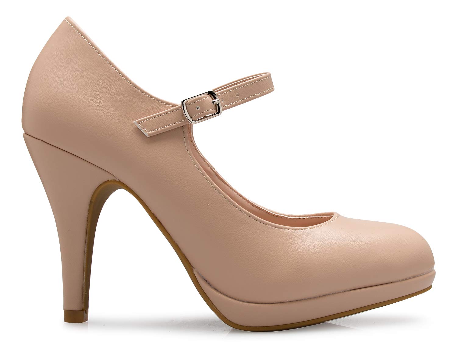 Olivia K Women's Mary Jane High Heel - Cute Round Toe Block Heel - Classic Comfortable Easy Dress Shoe - Image 3