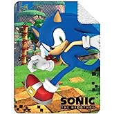 Franco Sonic The Hedgehog Kids Bedding Soft Plush Sherpa Blanket Throw, 46 in x 60 in, (Officially Liensed Product)