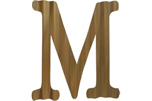 HKOMERE 13.7" Metal Letters for Wall Decor, Corrugated Golden Large 3D Letters, Decorative Farmhouse Hanging Alphabet Signs for Home Bedroom Office Wedding Party (M)