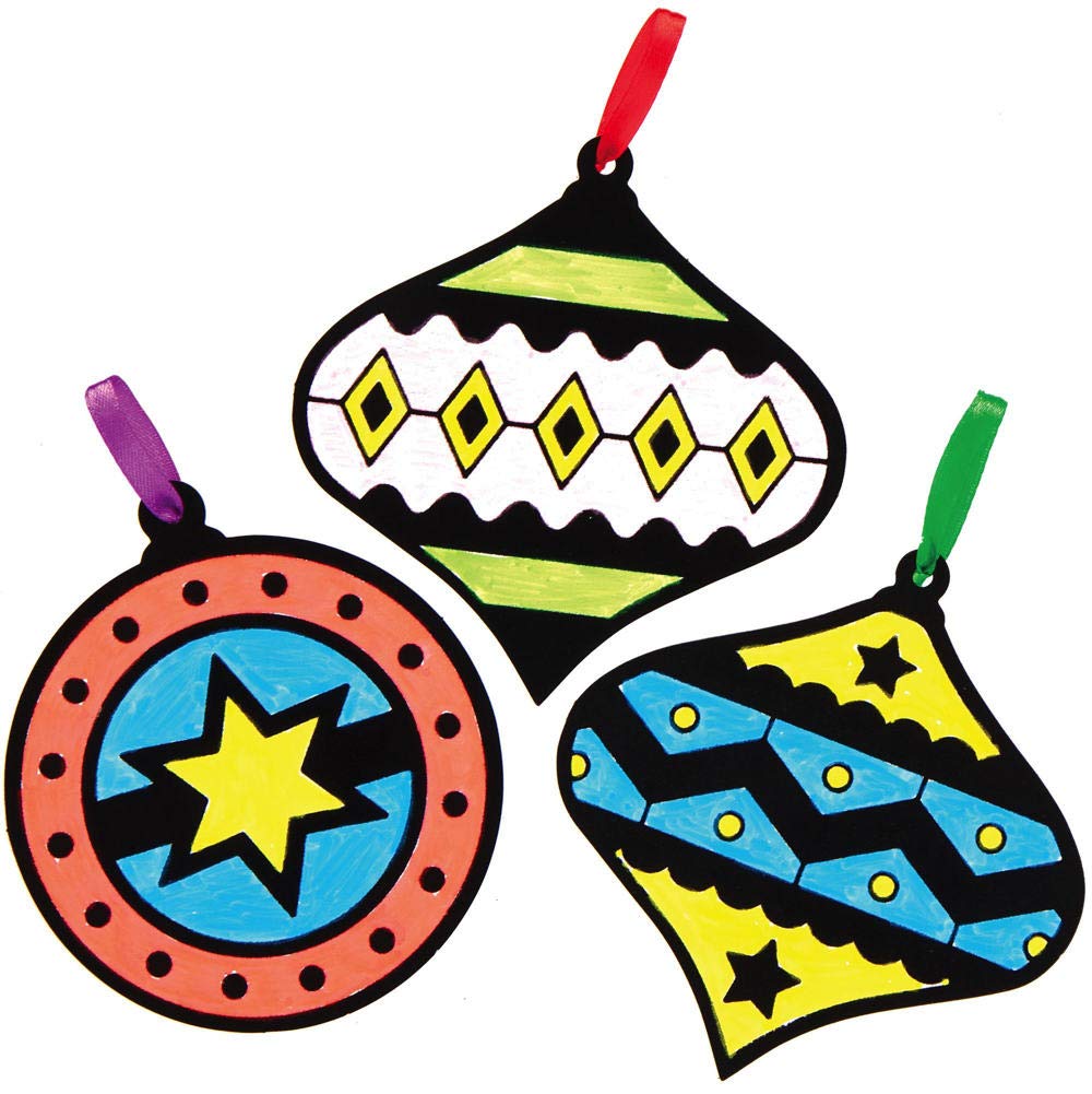Baker Ross AX572 Christmas Bauble Fuzzy Art Decorations, Pack of 15 - Image 4
