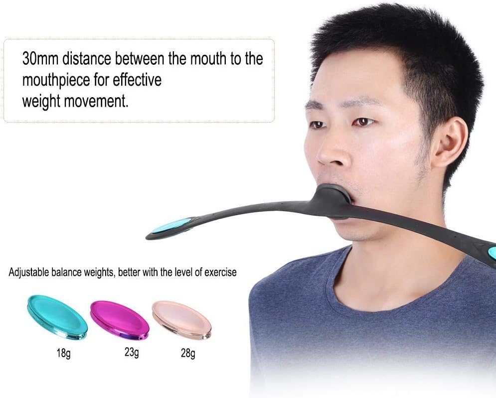 Facial Fitness Tool,Facial Muscle Exerciser Training Anti Wrinkle Face Cheek Tonel Mouth Toning Tool (Black) - Image 5
