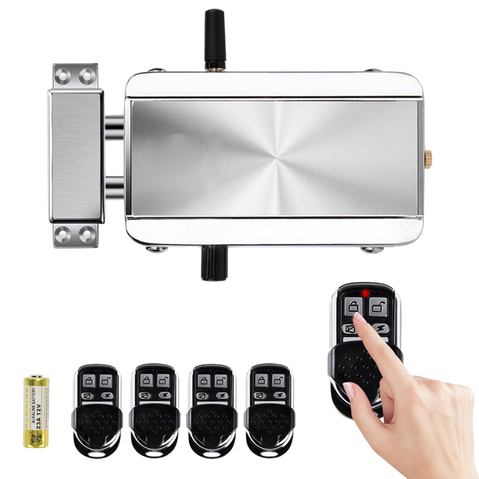 Photo 1 of Geevorks Remote Control Electronic Intelligent Door Lock, Smart Wireless,Electronic Deadbolt Anti-Theft Smart Hidden Door Lock,with 4 Remote Control,Keyless Access Control System for Home