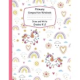 Grade K-2 Primary Composition Book Story Journal: Top Half Blank Handwriting Practice Paper
