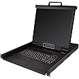 StarTech.com Rackmount KVM Console - Single Port VGA KVM with 19" LCD Monitor for Server Rack - Fully Featured Universal 1U LCD KVM Drawer w/Cables & Hardware - USB Support - 50,000 MTBF (RKCONS1901)