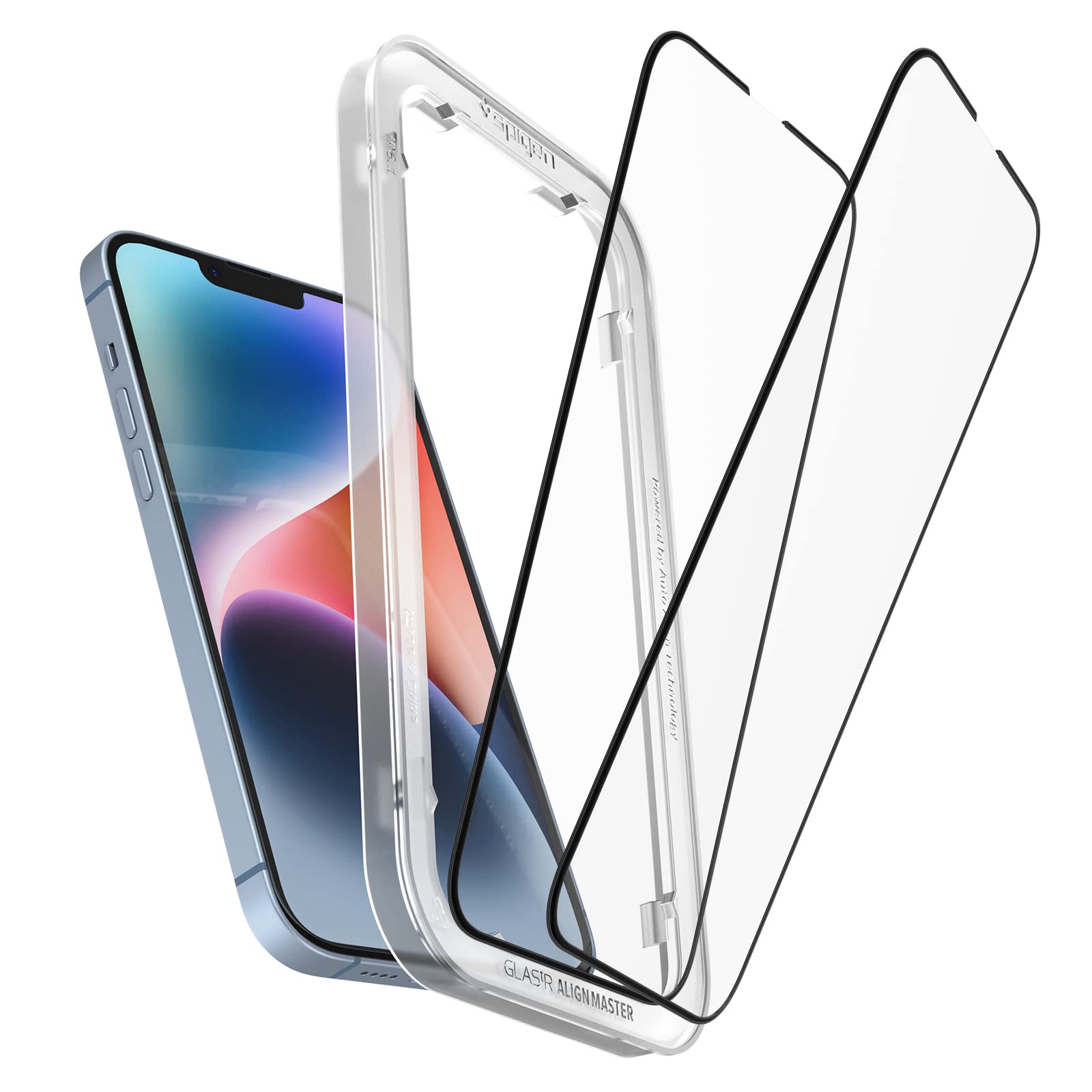 Spigen AlignMaster Full Coverage Tempered Glass Screen Protector for iPhone 14 Plus, iPhone 13 Pro Max - 2 Pack