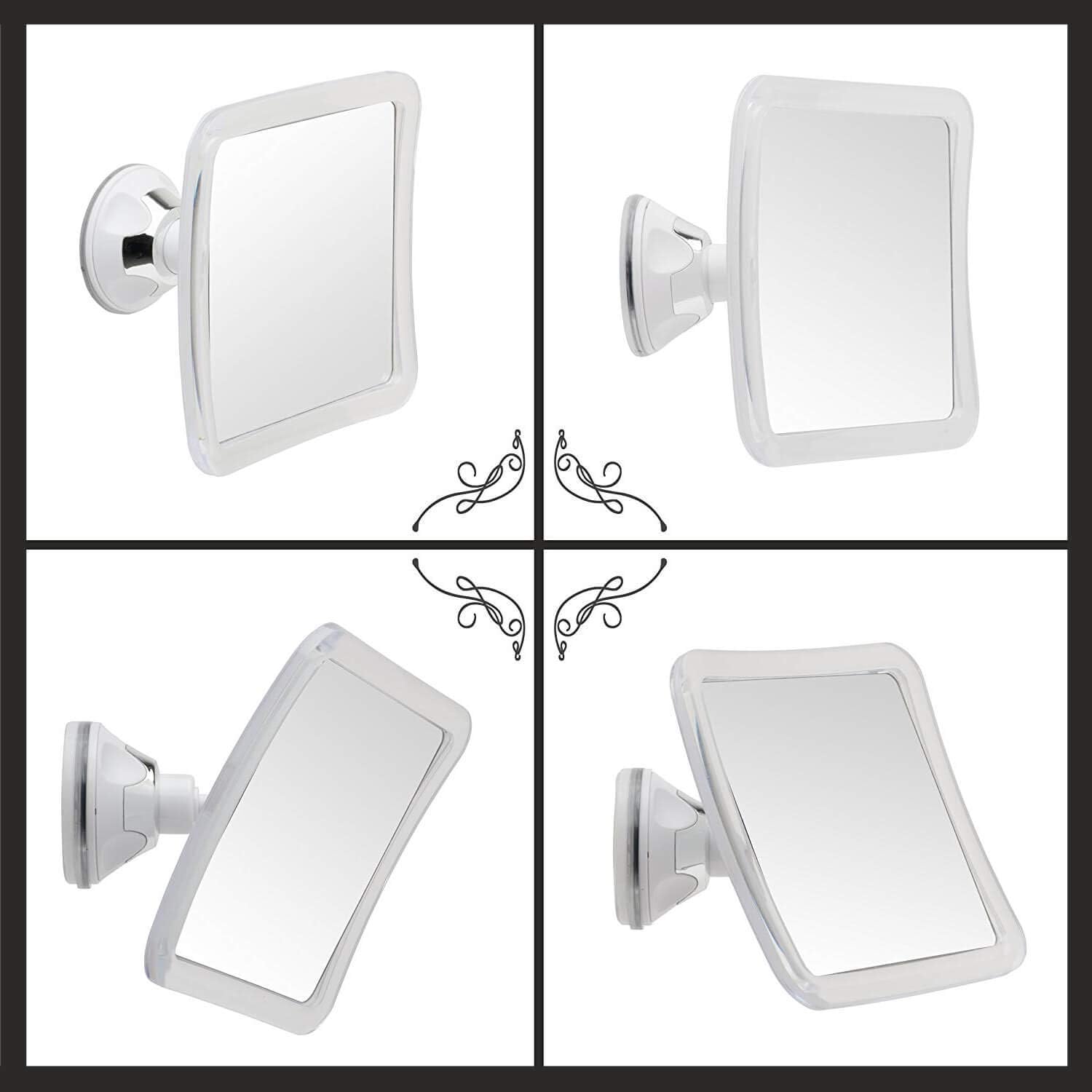 3X Magnifying Shower Mirror For Fogless Shaving with Suction Cup, Shatterproof Surface and 360° Swivel, 6.3" x 6.3": Home & Kitchen