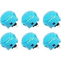 Lot 6 Boutons Poussoirs Arcade 30 Mm - Compatibles OBSN/OBSF/OBSC - Noir, Bleu, Rouge - Qualité Pro