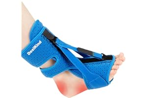 DesiKind Plantar Fasciitis Night Splint, 3 Adjustable Straps for Plantar Fasciitis, Foot Drop & Heel Pain Relief, Comfortable Night Splint Support for Day & Night Use (Blue)
