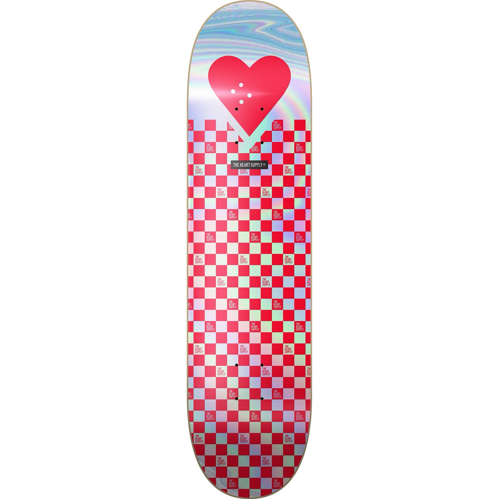 Skateboard Deck, R7 Foil Red CheckerBoards 8.25