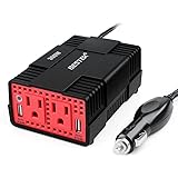 BESTEK 300W Power Inverter DC 12V to 110V AC Car Adapter with 4.8A Dual USB Charging Port